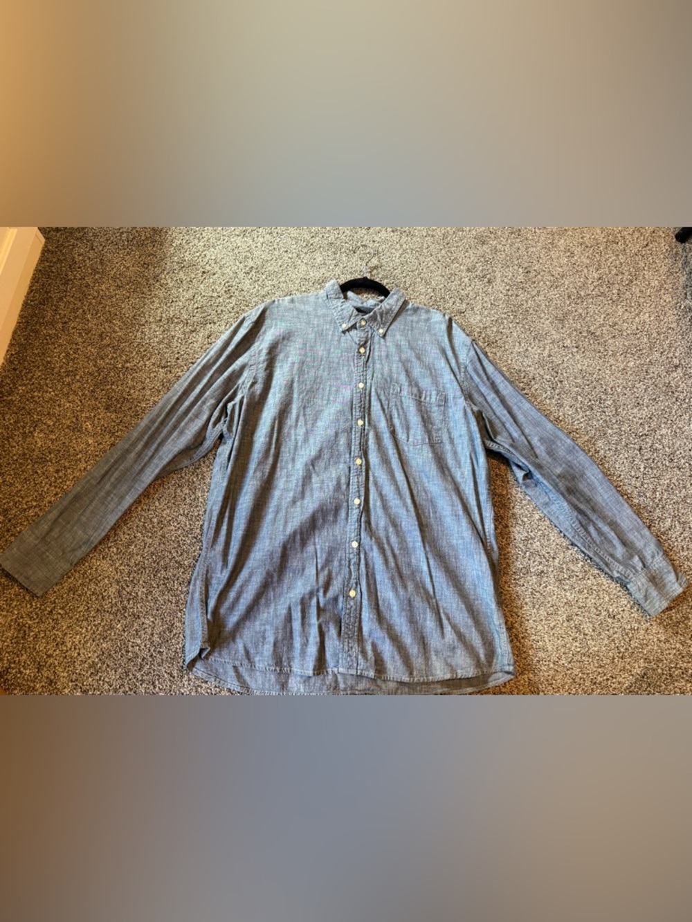 Sonoma Men's Light Chambray Button-Down Shirt in Blue